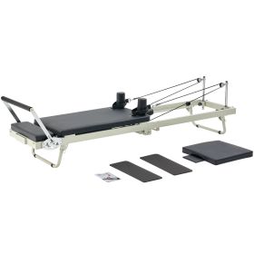 Foldable Pilates Reformer, Pilates Workout Machine for Home Gym Studio Use, Pilates Bed with Dual Resistance- Spring & Cord Foldable Pilates Reformer, Pilates Workout Machine for Home Gym Studio Use, Pilates Bed with Dual Resistance- Spring & Cord